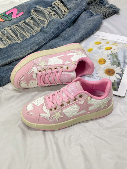 Fashionable All-match Star Flat Sneakers For Women