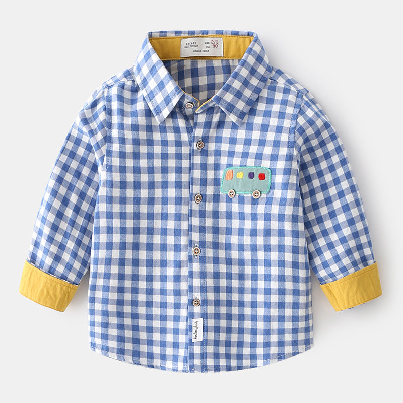 Cartoon Children's Clothing Baby Tops Lapel Boys Shirts