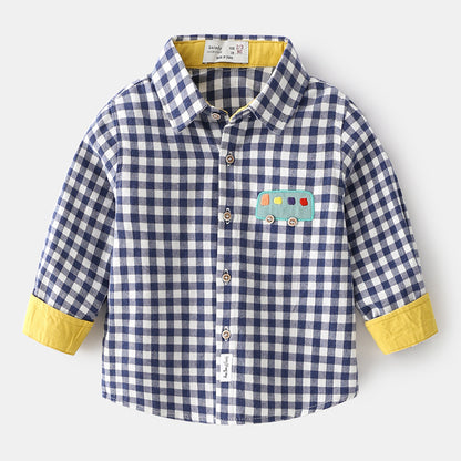 Cartoon Children's Clothing Baby Tops Lapel Boys Shirts
