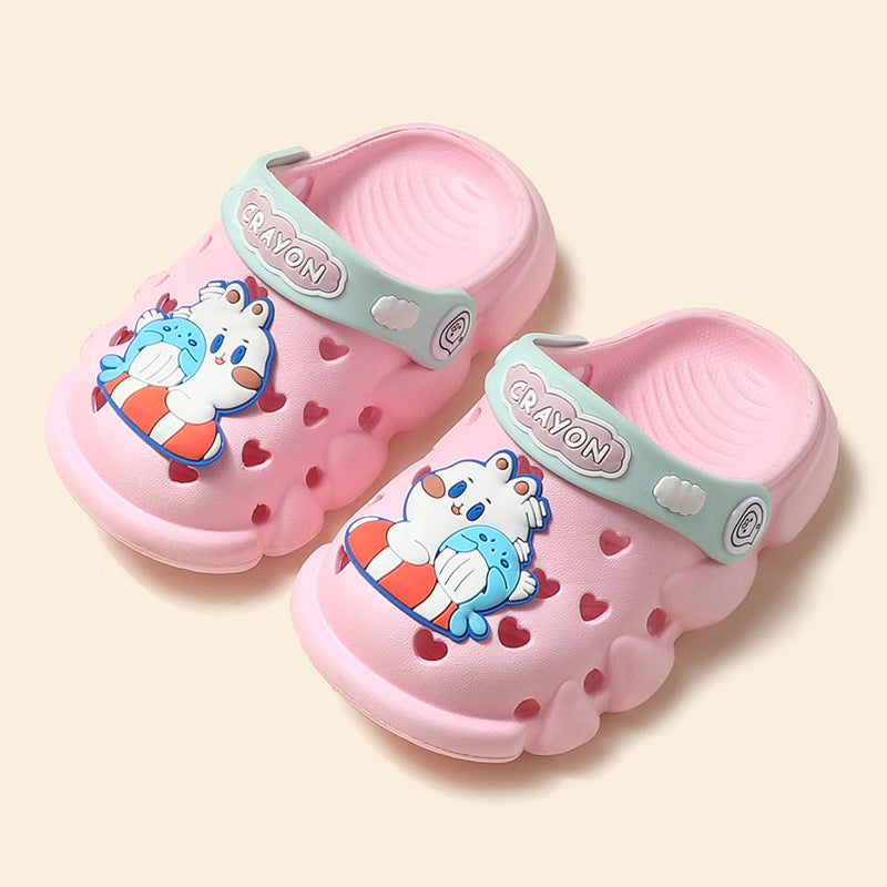 Children's Love Hole Shoes Girls Summer Soft Bottom Non-slip Boy Baby