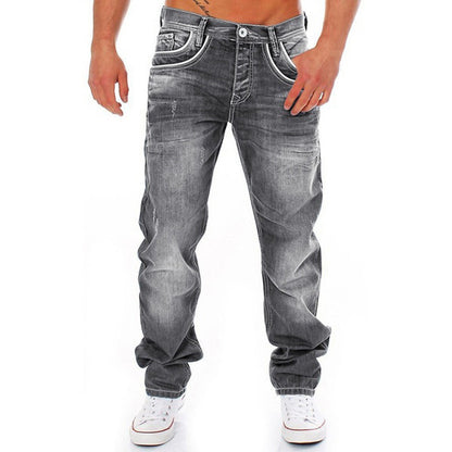 Cross-Border New Products European And American Casual Men's Casual Pants Amazon Wish Jeans Straight Trousers F7R281