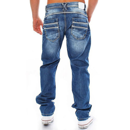 Cross-Border New Products European And American Casual Men's Casual Pants Amazon Wish Jeans Straight Trousers F7R281