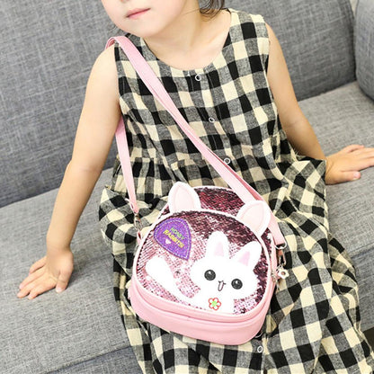 Children's Bags, Girls' Messenger Bags, Girls, Cute Bunny, Sequined One-shoulder Backpack
