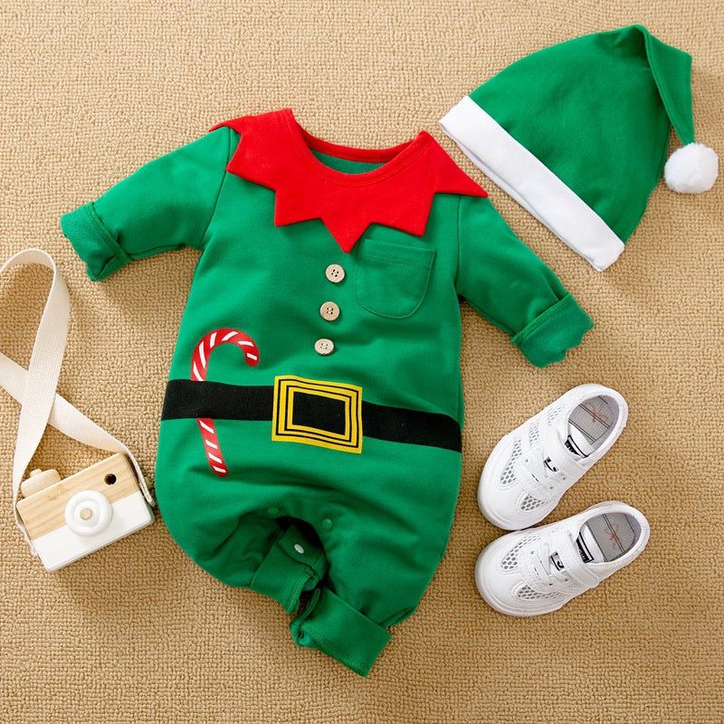 Clothes For Babies Santa Claus Red Green Onesie