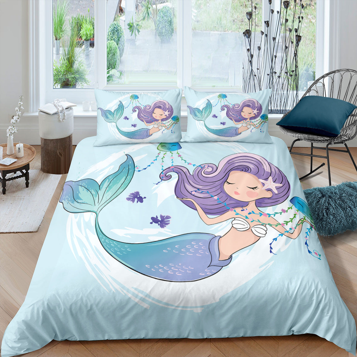 Home Textile Digital Printing Cartoon Mermaid Duvet Cover