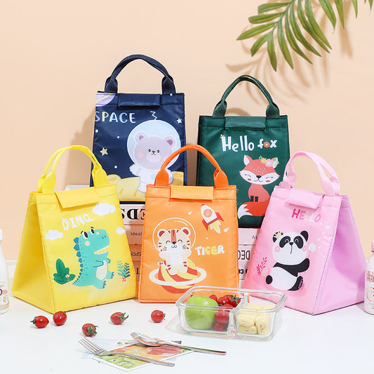 New Cartoon Student Lunch Bag Oxford Cloth Insulation