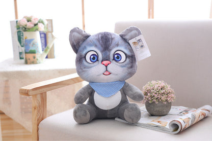 Simulation 3D Cat Doll Plush Toy Pillow Pendant Doll