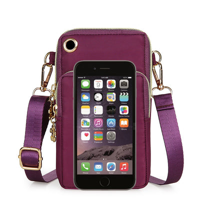 Mobile Phone Bag Women Shoulder Bag 3-layer Zipper Design Small Crossbody Shouder Bags Wallet Coin Purse