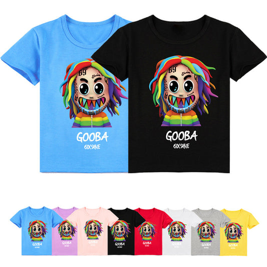 Children's Clothing Popular GOOBA Boys And Girls Personalized Printing Spring And Summer Fashion Short Sleeve T-shirt Y131