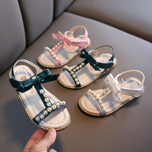 Girls' Summer New Princess Pearl Sandals