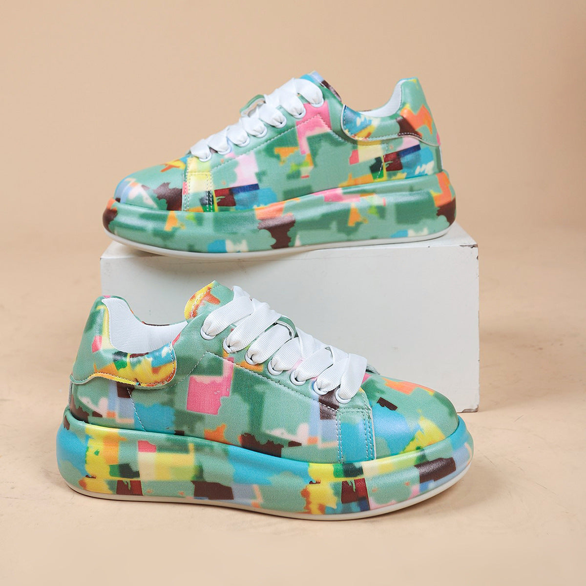 Hand-painted Shoes Women's Platform Casual Shoes Painted Sports
