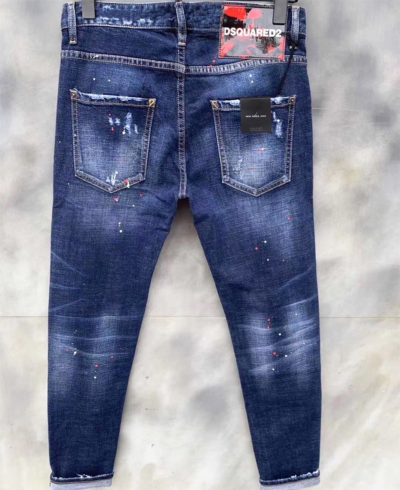 European And American Slim Straight Jeans